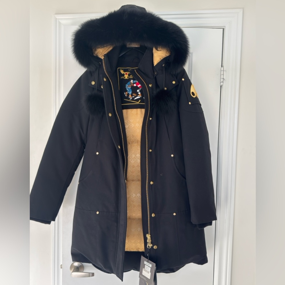 Moose Knuckles Black and Gold Women's Ski Jacket